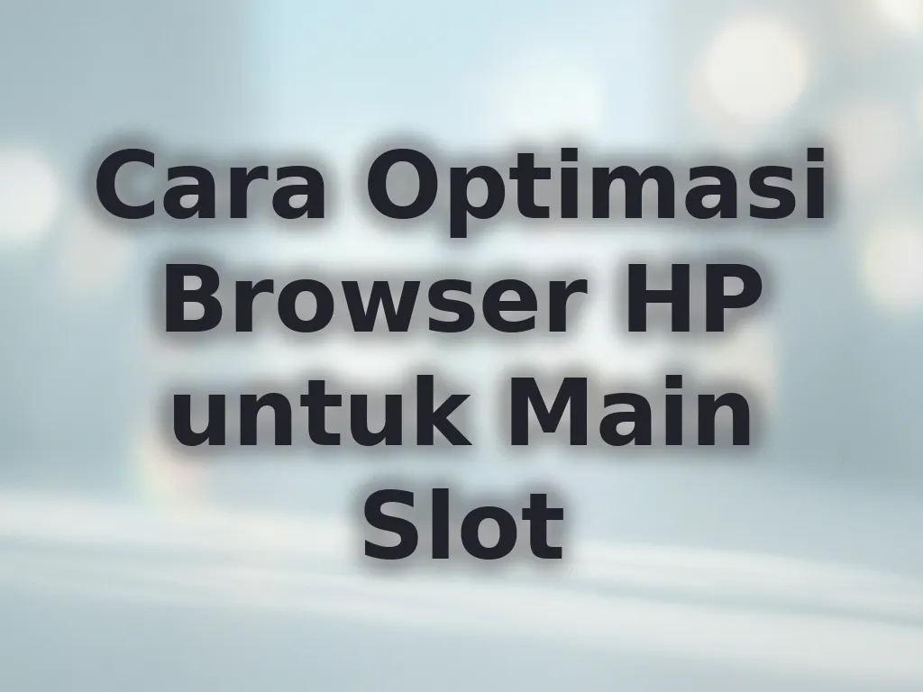 Cara Optimasi Browser HP untuk Main Slot